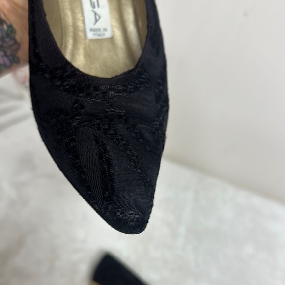 Via Spiga Black Heeled Pumps with Pointed Toe Vintage - Picture 5 of 10